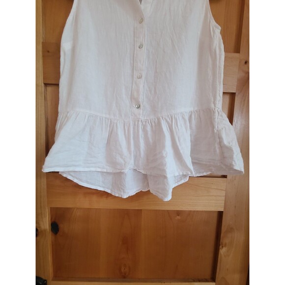 Catherine Malandrino 100% Linen Minimalist Tomato Girl Clean Girl Top Small S - Picture 2 of 6